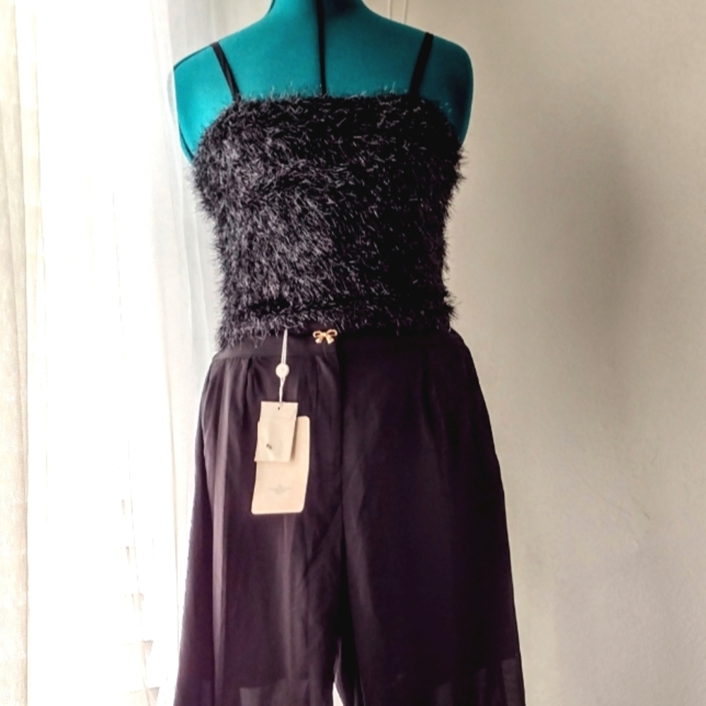 2 PCS Valerie Tolosa Wide Leg Pants + Shimmer Top - NWT Australian Designer